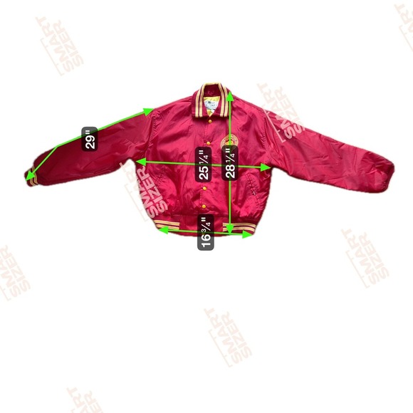 vintage-style s bomber varsity jacket, red with yellow size XL - Picture 5 of 7